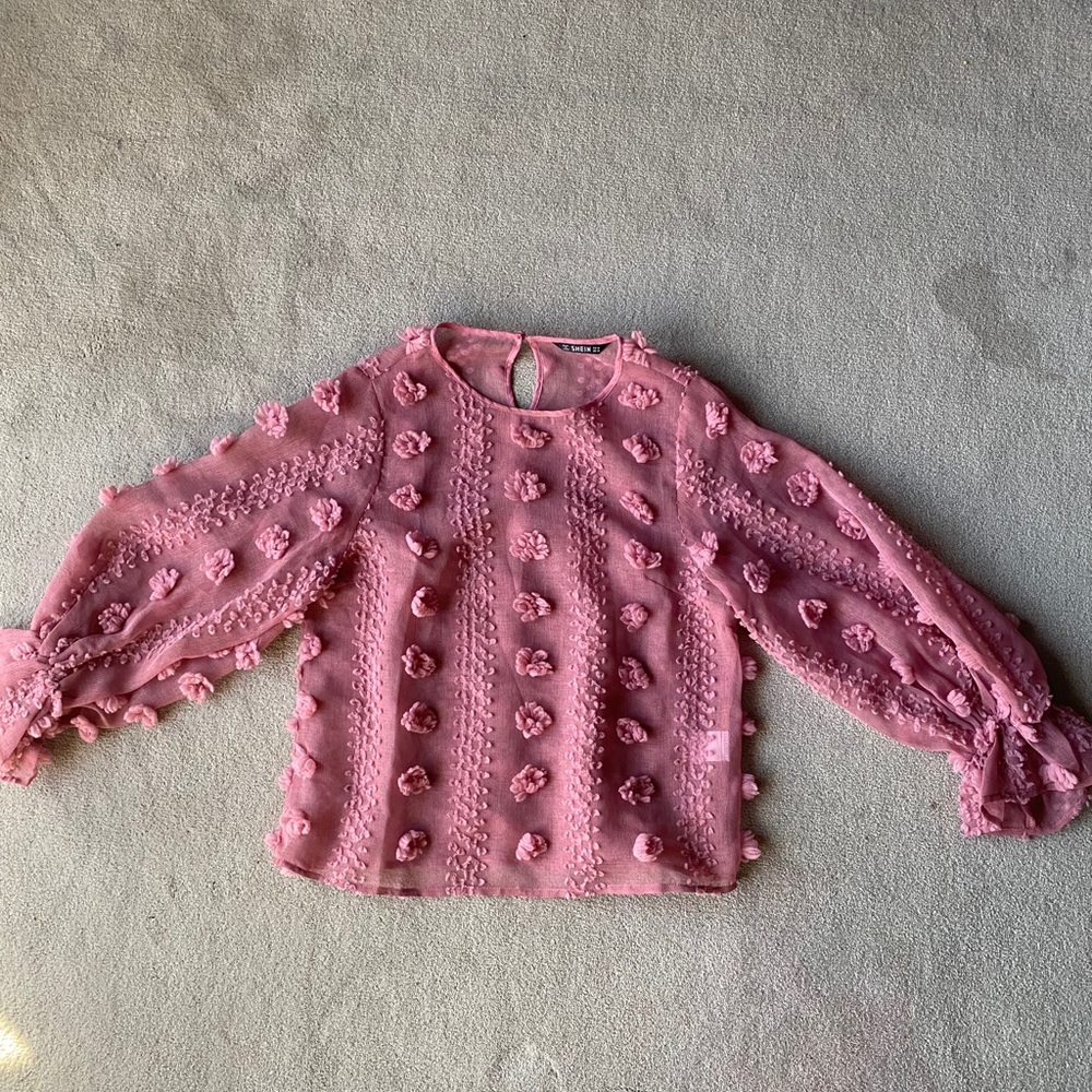 NEVER WORN pink sheer top